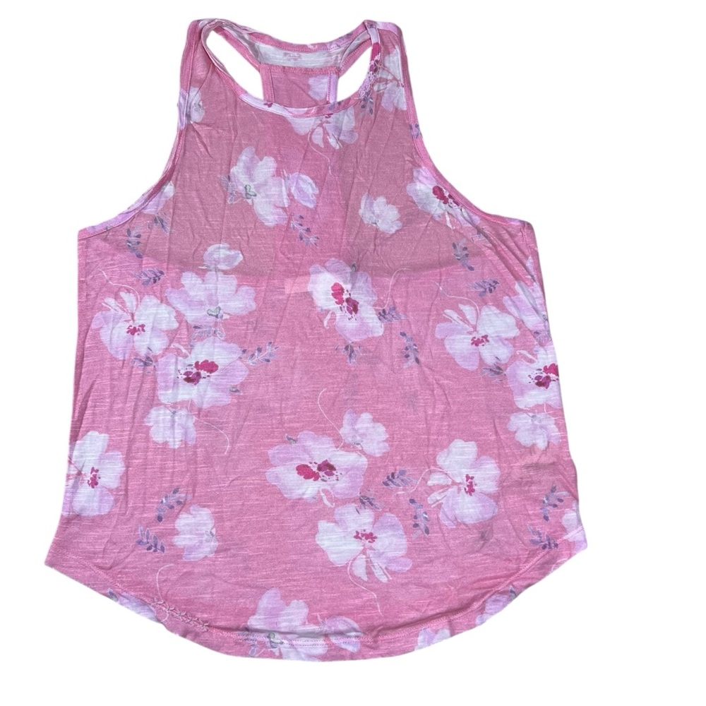LoveShackFancy Esmerie Tank Baby Pink Clouds Size Large Floral Racerback‎ NWT